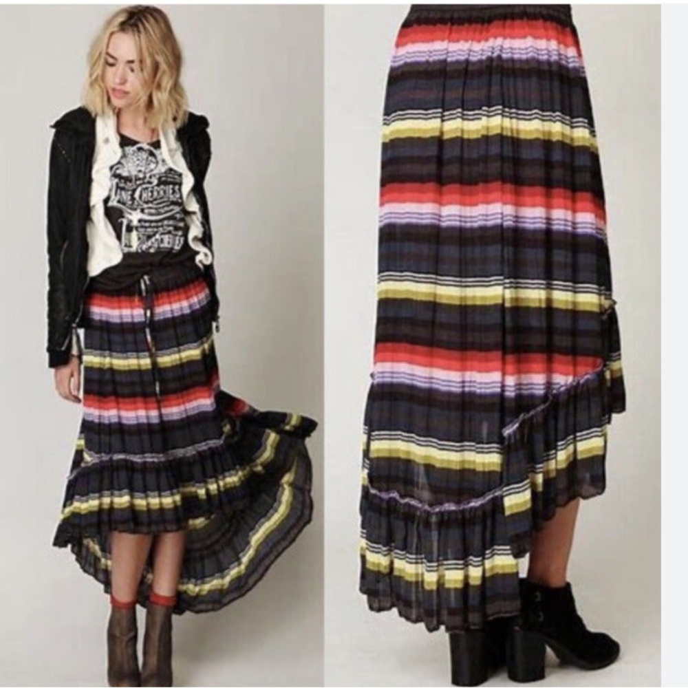 Free People Colorful Striped Maxi Skirt - Picture 2 of 10